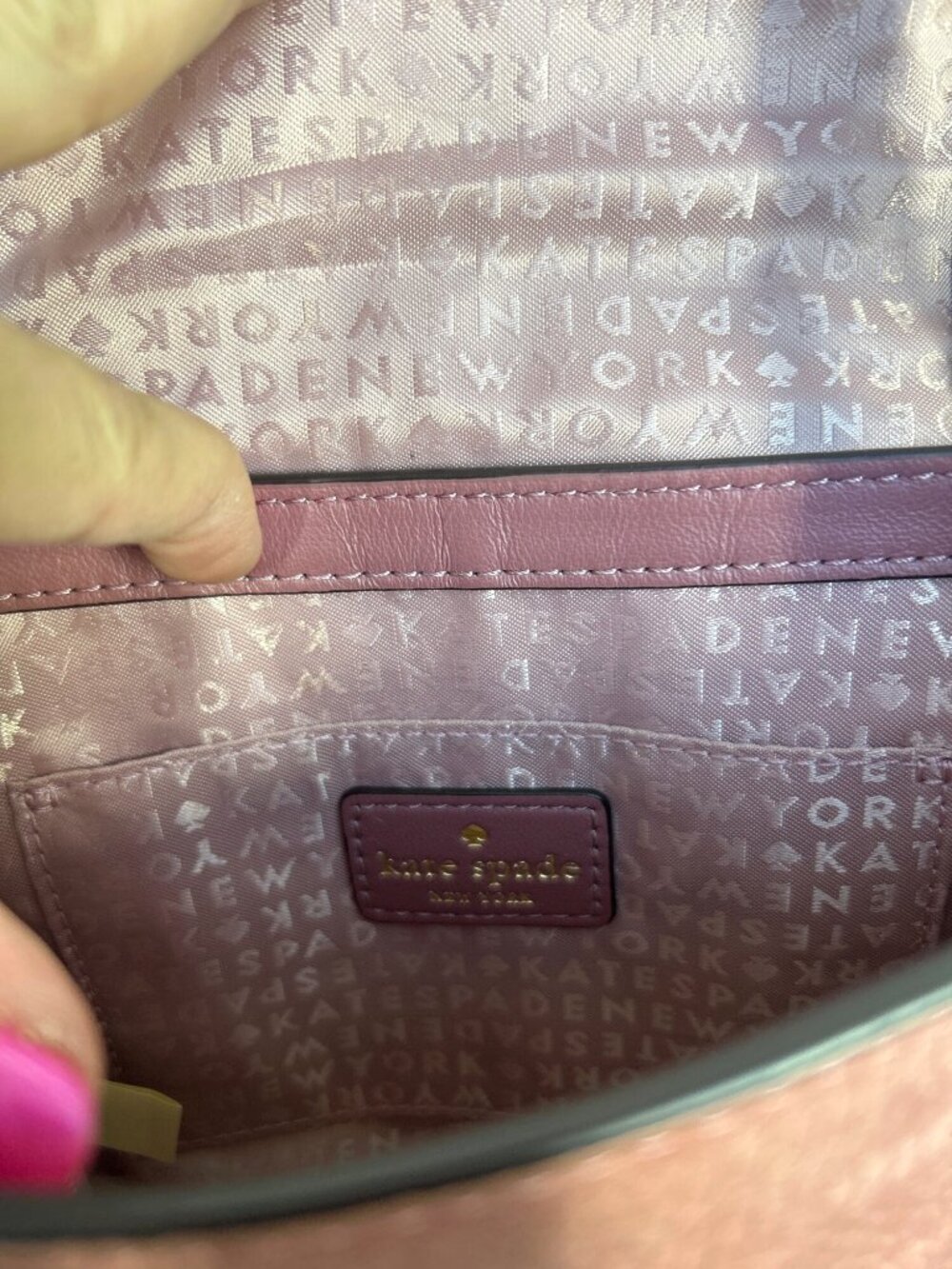 Kate Spade New York Adalise Somerton Crossbody Bag Pink Suede Leather Coquette - Picture 11 of 16